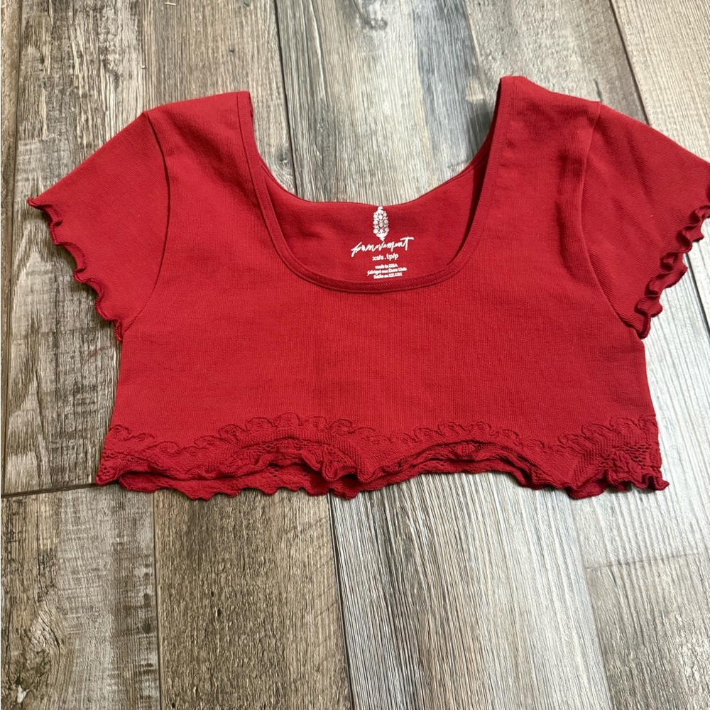 Free People Movement Red Crop Top size xs/s NWOT